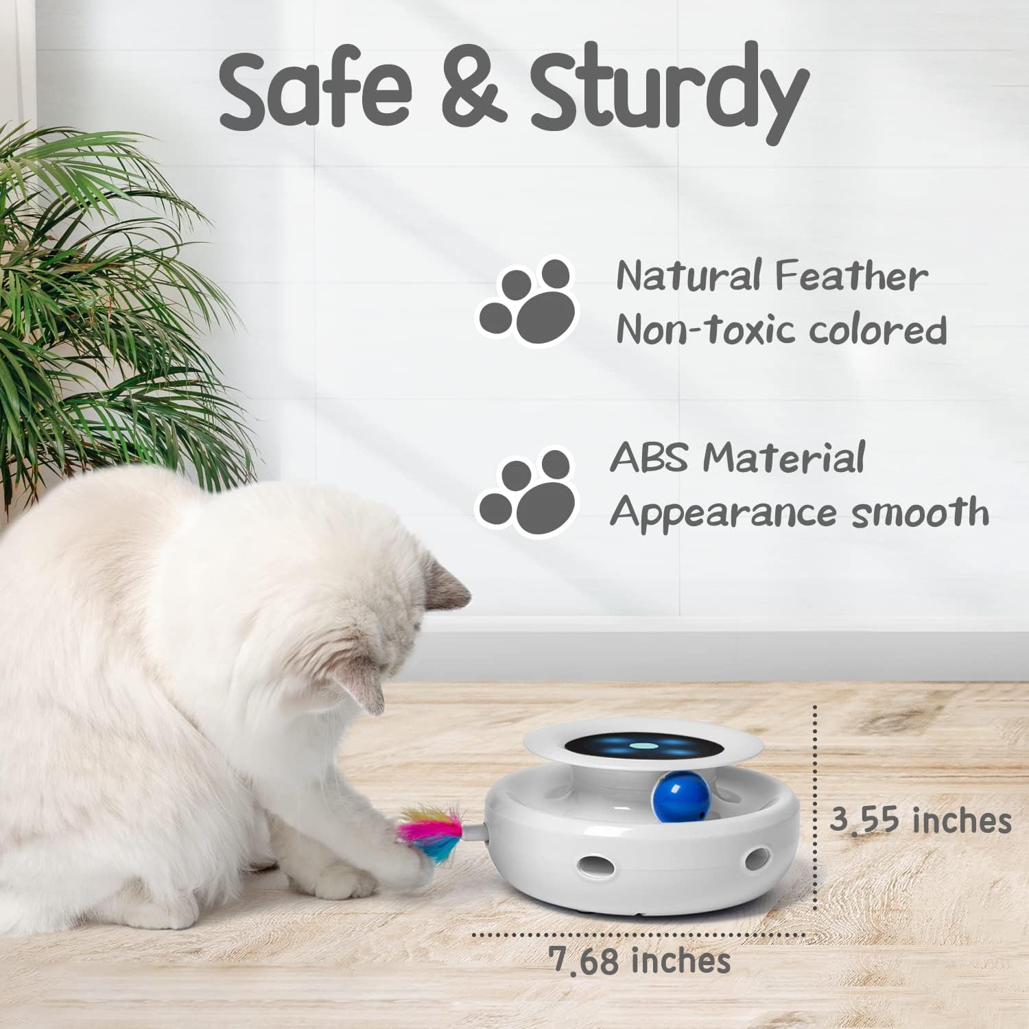 Unleash Playtime Fun with the LuxLoom DualPlay™ 2-in-1 Automatic Feather Teaser and Rolling Fun Ball - The Ultimate Interactive Toy for Cats and Small Dogs!